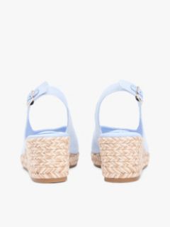 Hemp Slingback Wedge Espadrilles — Blue 4
