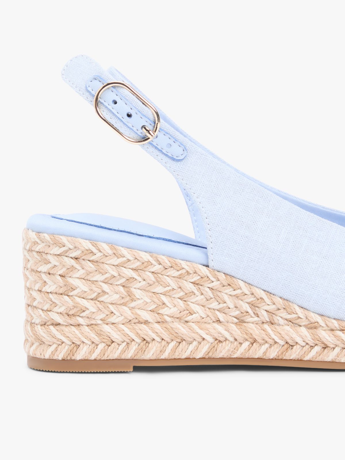 Hemp Slingback Wedge Espadrilles — Blue
