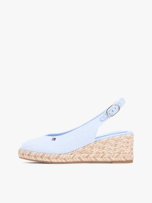 blauw espadrille van hennep met sleehak voor dames - tommy hilfiger