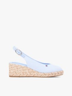 Hemp Slingback Wedge Espadrilles — Blue 1