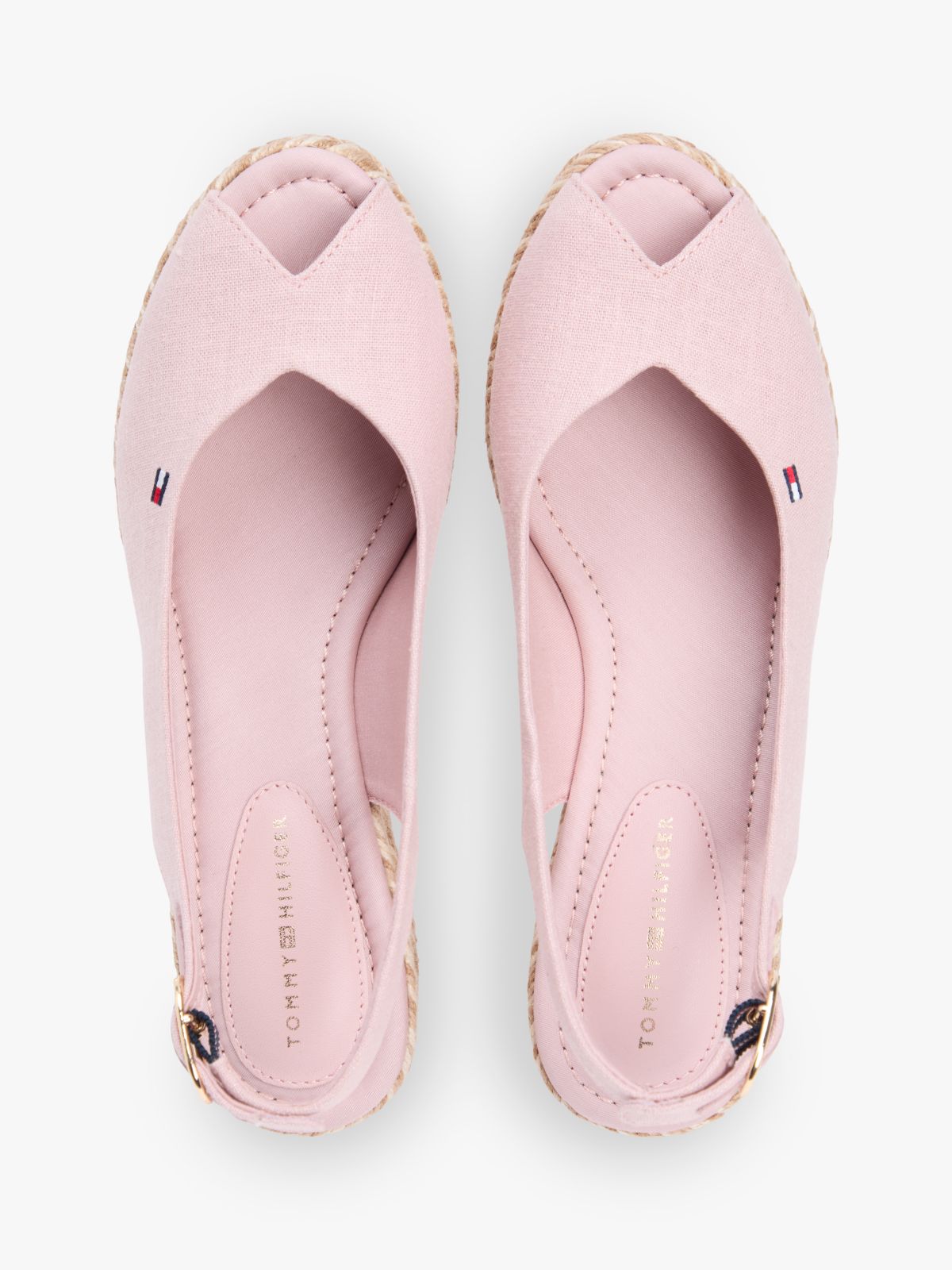 Hemp Slingback Wedge Espadrilles — Pink