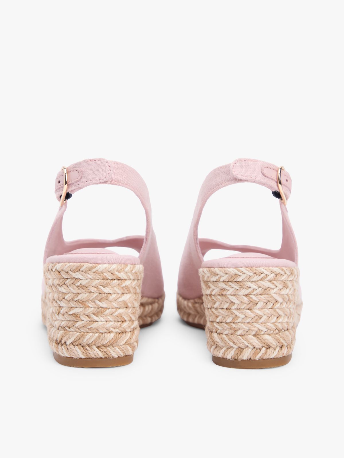 Hemp Slingback Wedge Espadrilles — Pink