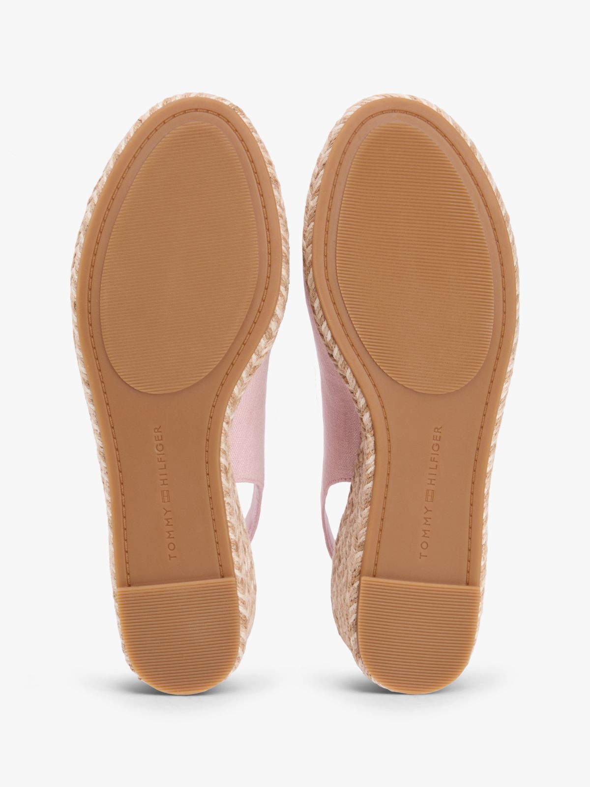 Hemp Slingback Wedge Espadrilles — Pink