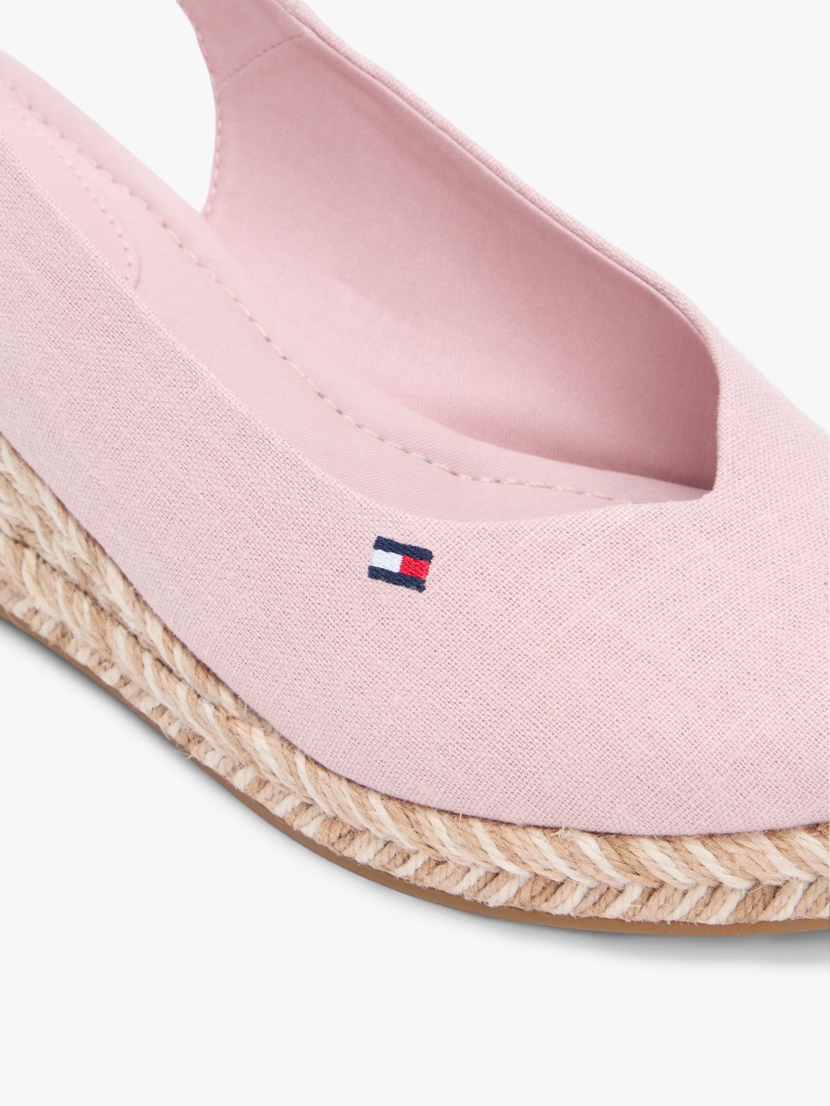 Hemp Slingback Wedge Espadrilles — Pink