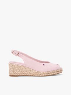 Hemp Slingback Wedge Espadrilles — Pink 1