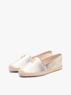 TH Monogram Metallic Leather Espadrilles — Gold 2
