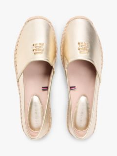 TH Monogram Metallic Leather Espadrilles — Gold 3