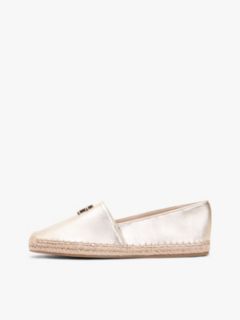 TH Monogram Metallic Leather Espadrilles — Gold 7