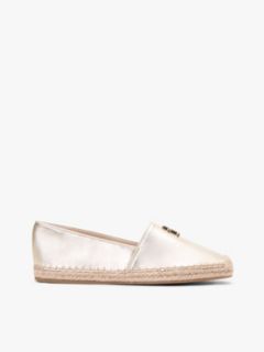 TH Monogram Metallic Leather Espadrilles — Gold 1