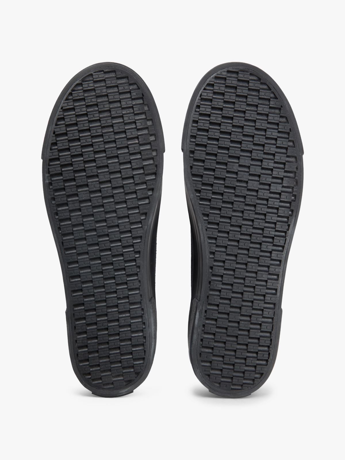 Metallic Logo Canvas Platform Trainers — Black