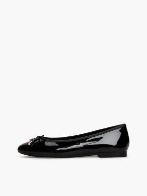 zwart ballerina van lakleer met slotbedel voor dames - tommy hilfiger
