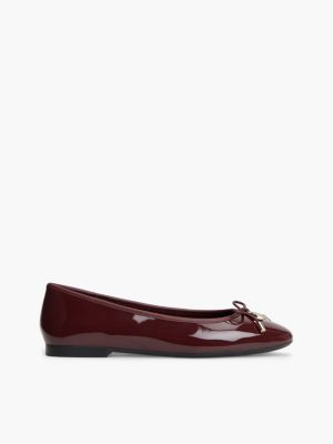 red patent leather padlock charm ballerinas for women tommy hilfiger