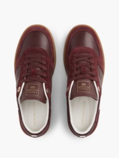 TH Tribeca Leather Mixed Texture Enamel Flag Trainers — Red 3