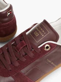 TH Tribeca Leather Mixed Texture Enamel Flag Trainers — Red 6