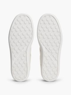 TH Tribeca Leather Mixed Texture Enamel Flag Trainers — White 5
