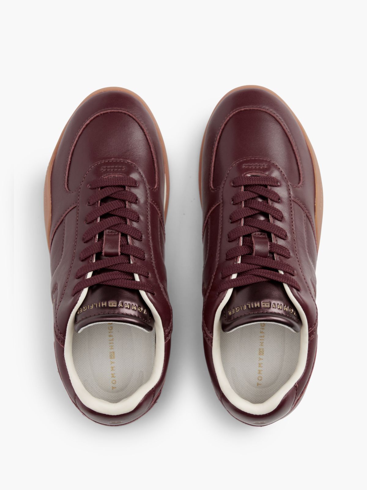 Leather Vintage Low Profile Trainers — Red