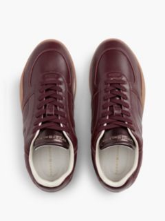 Leather Vintage Low Profile Trainers — Red 3
