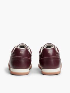 Leather Vintage Low Profile Trainers — Red 4