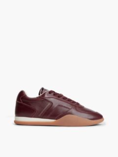 Leather Vintage Low Profile Trainers — Red 1