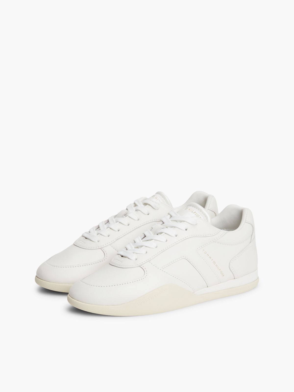 Leather Vintage Low Profile Trainers — White