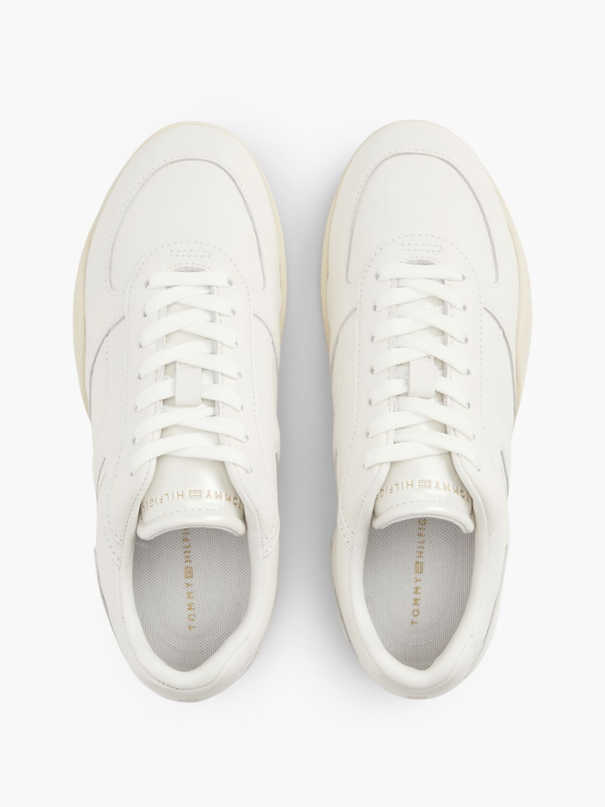 Leather Vintage Low Profile Trainers — White