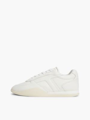 white leather vintage low profile trainers for women tommy hilfiger