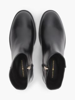 Leather TH Monogram Buckle Ankle Boots — Black 3