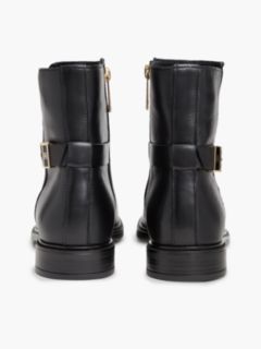Leather TH Monogram Buckle Ankle Boots — Black 4