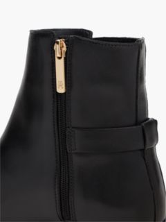Leather TH Monogram Buckle Ankle Boots — Black 6