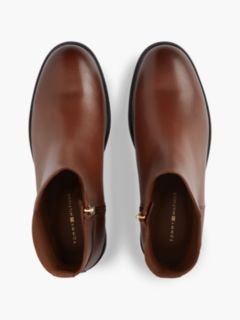 Leather TH Monogram Buckle Ankle Boots — Brown 3