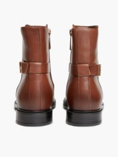 Leather TH Monogram Buckle Ankle Boots — Brown 4