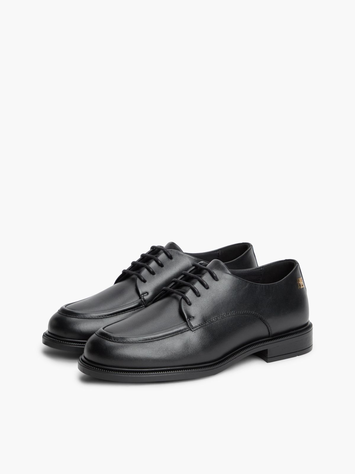 Leather TH Monogram Derby Shoes — Black