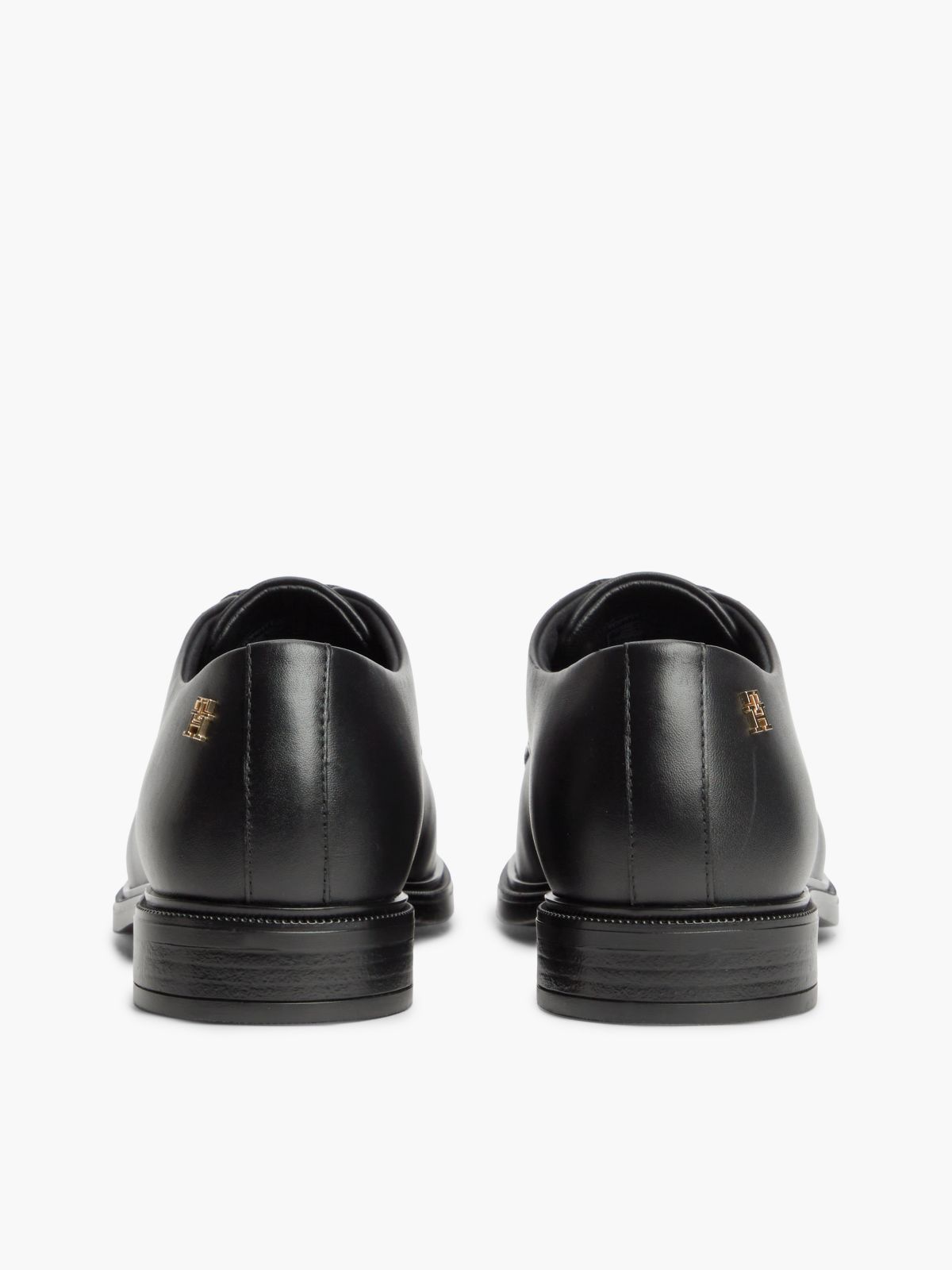 Leather TH Monogram Derby Shoes — Black