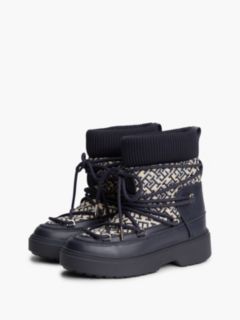 TH Monogram Water Resistant Snow Boots — Blue 2