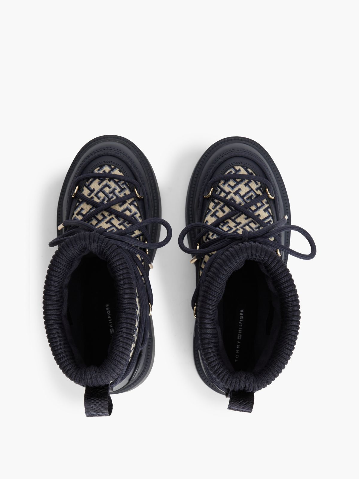 TH Monogram Water Resistant Snow Boots — Blue