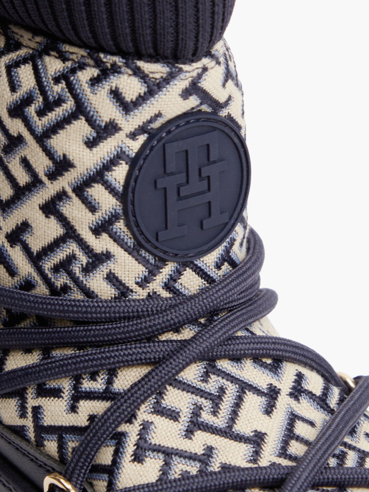 TH Monogram Water Resistant Snow Boots — Blue