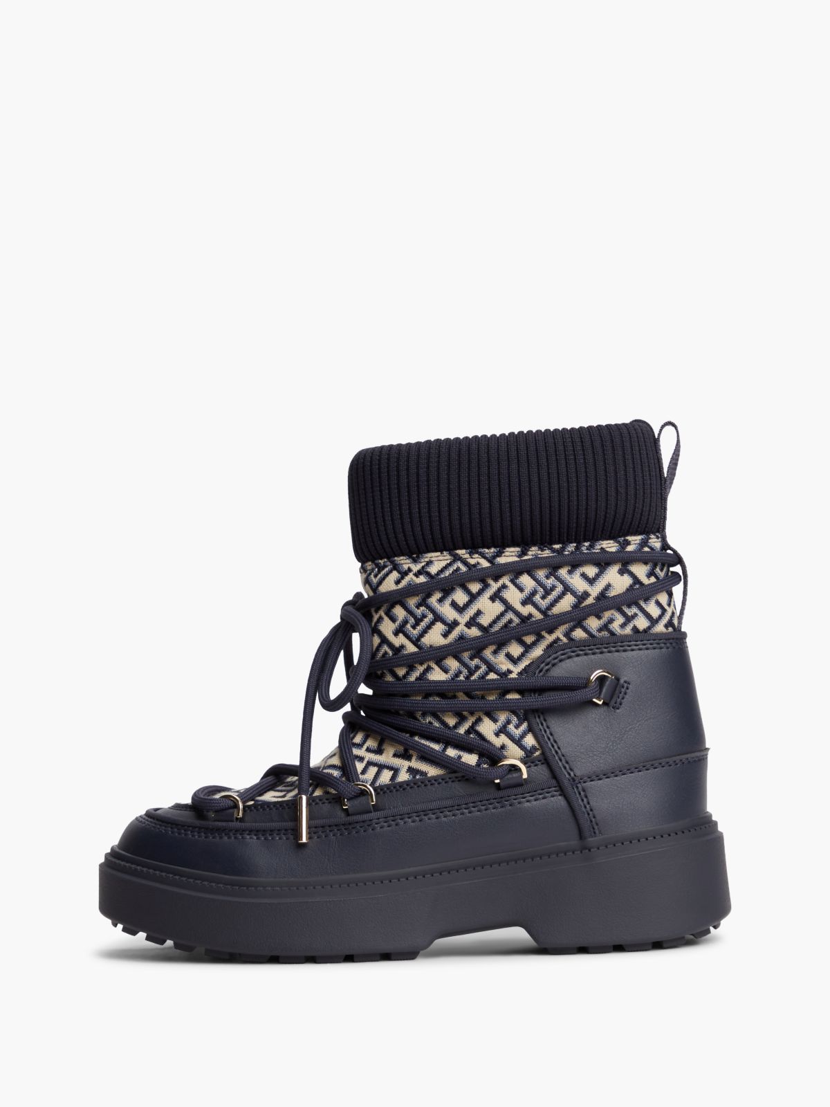 TH Monogram Water Resistant Snow Boots — Blue
