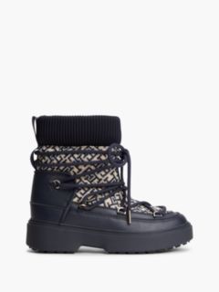TH Monogram Water Resistant Snow Boots — Blue 1