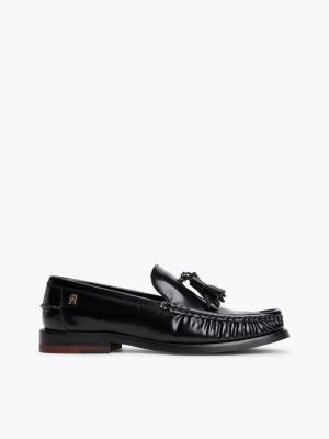 mocassini new york label in pelle lucida black da donne tommy hilfiger