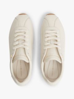 TH Monogram Plaque Leather Trainers — Beige 3