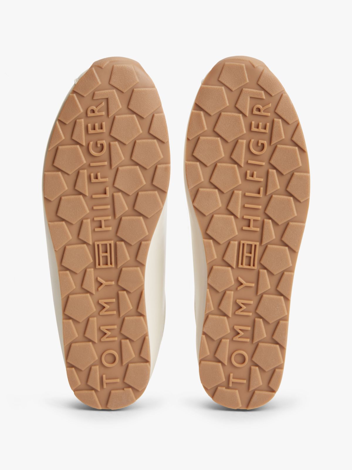 TH Monogram Plaque Leather Trainers — Beige