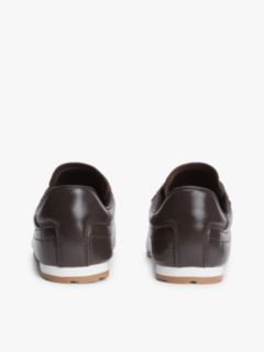 TH Monogram Plaque Leather Trainers — Brown 4