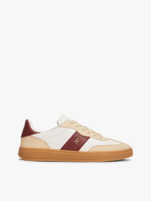 multi sneaker mit strukturmix und th-monogramm für damen - tommy hilfiger