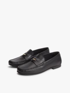 TH Monogram Leather Penny Loafers — Black 2