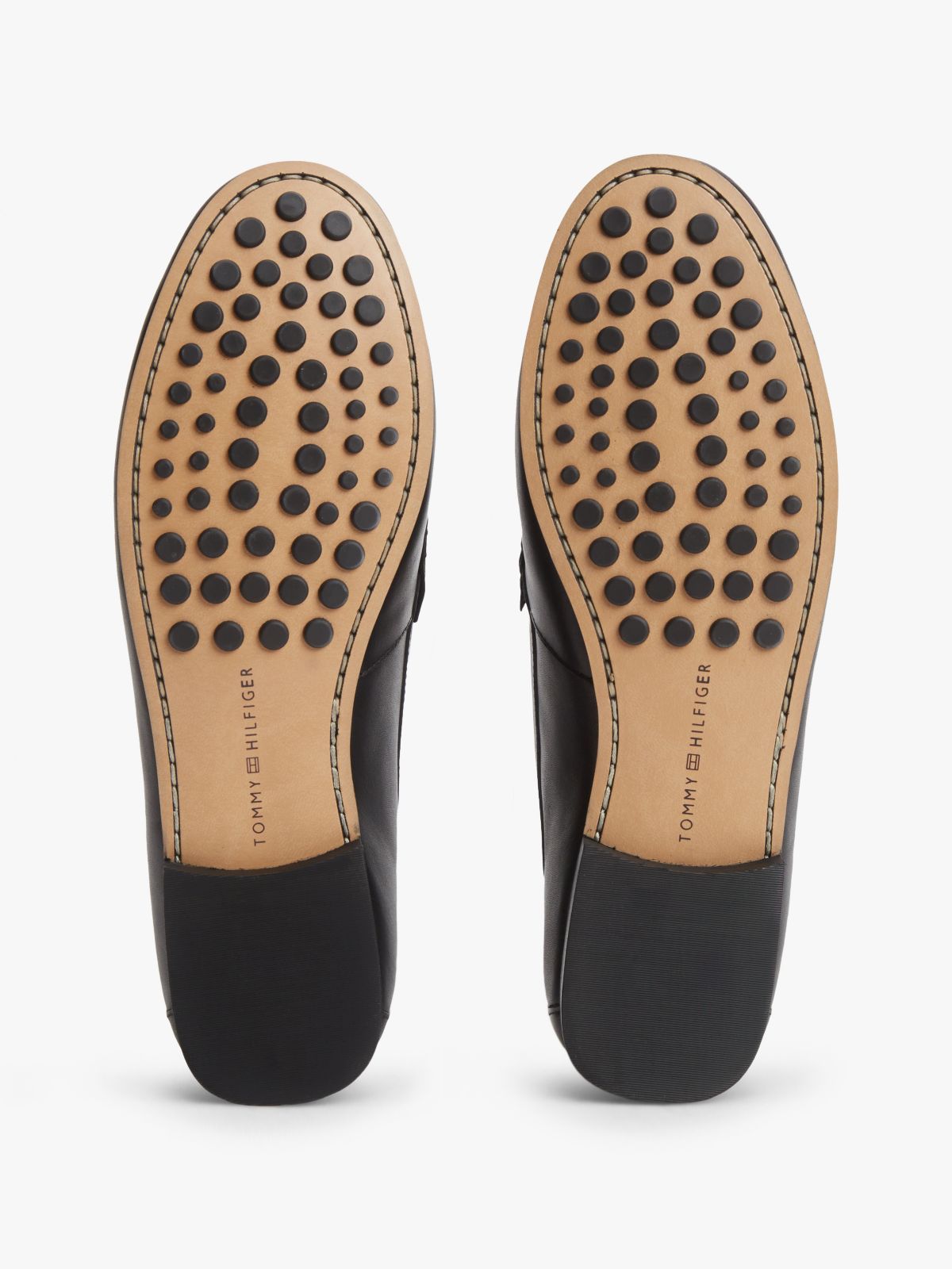 TH Monogram Leather Penny Loafers — Black