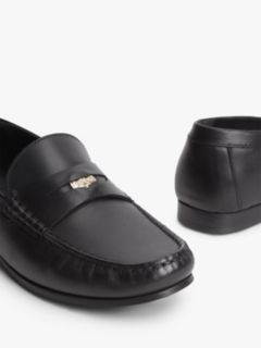 TH Monogram Leather Penny Loafers — Black 6