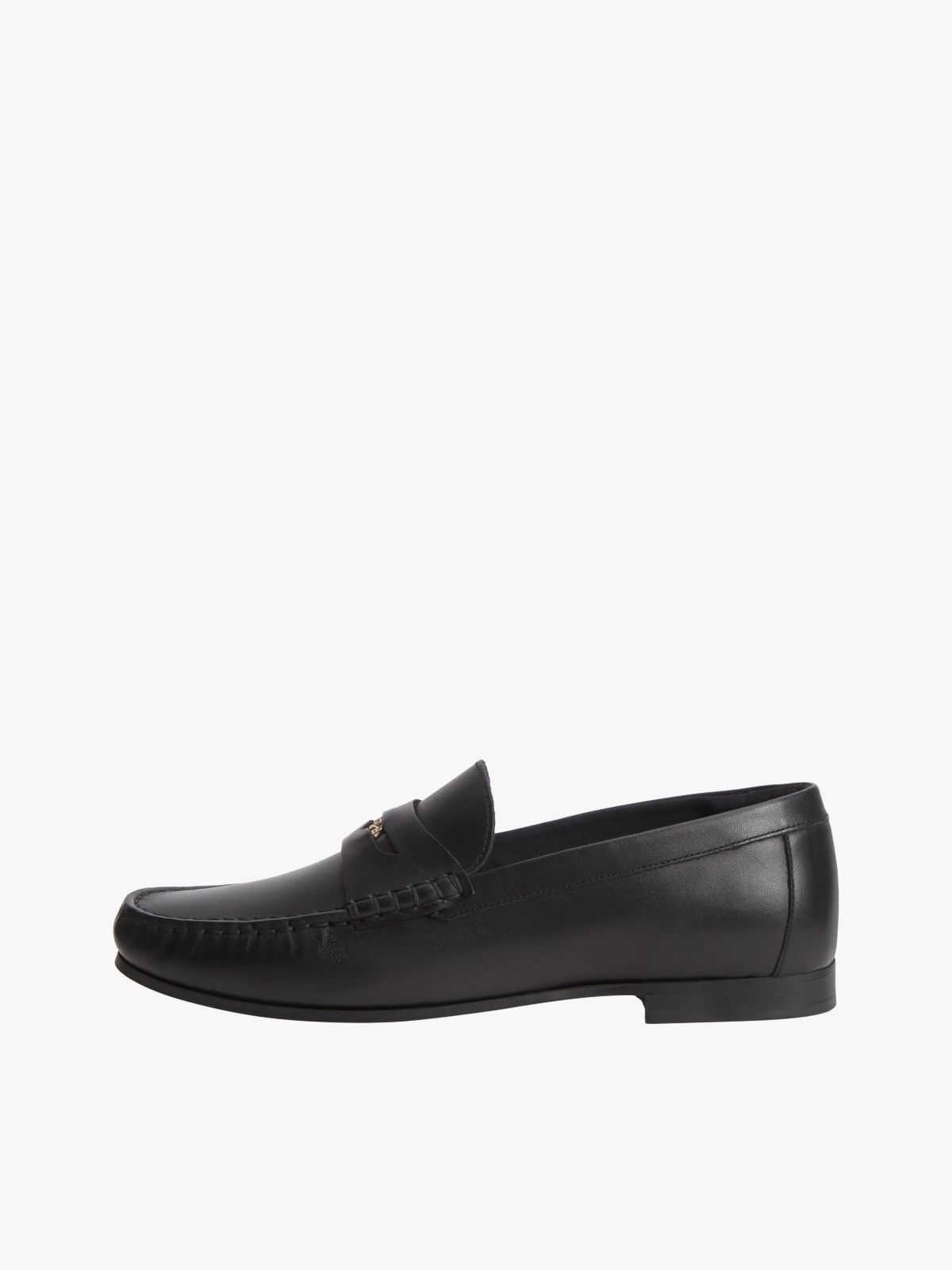 TH Monogram Leather Penny Loafers — Black