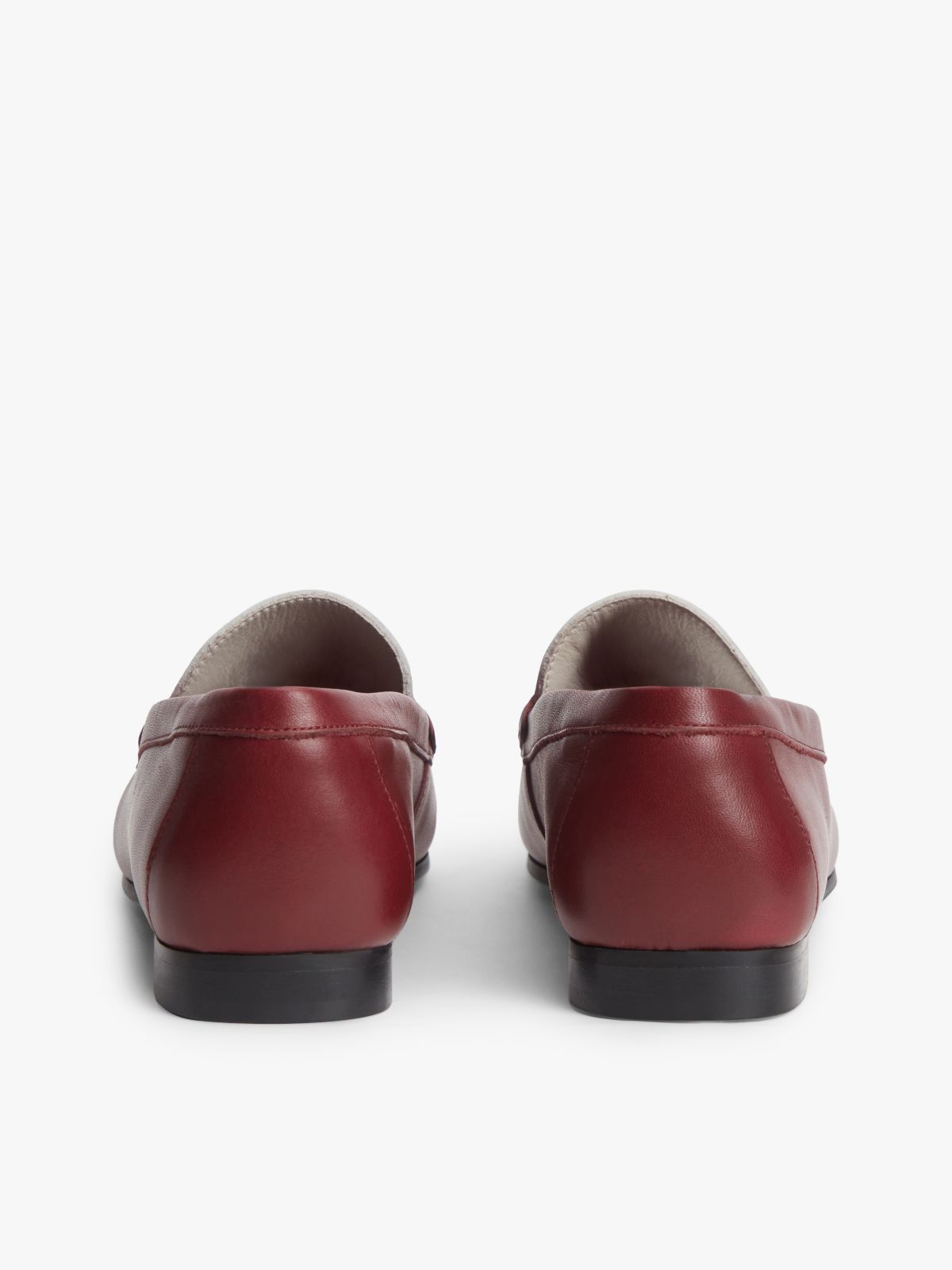 TH Monogram Leather Penny Loafers — Burgundy