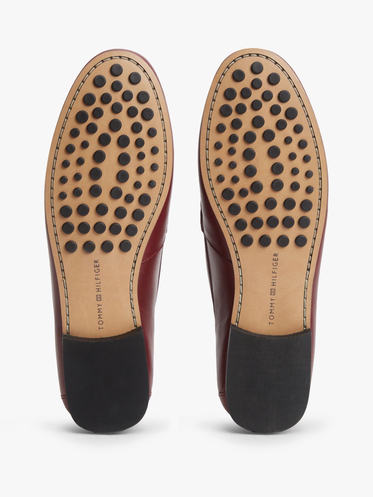 TH Monogram Leather Penny Loafers — Burgundy