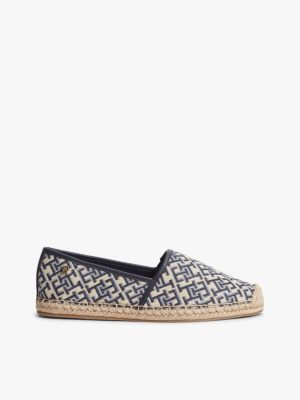 espadrilles en jacquard à plaque monogramme th multi pour femmes tommy hilfiger